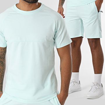 Classic Series - Conjunto de camiseta turquesa y pantalón corto de jogging