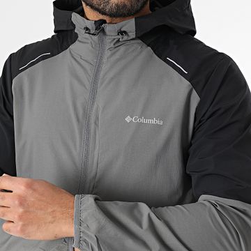 Columbia - Cortavientos Capucha Tech Nylon 2119833 Negro Gris Carbón