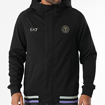 EA7 Emporio Armani - Chaqueta con cremallera y capucha 7M000259-AF13526 Negro