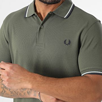 Fred Perry - Polo Manga Corta Twin Tipped MM3600 Caqui Verde