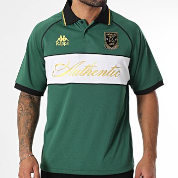 Kappa - Norton Authentic Polo Manga Corta 371X35W Verde Blanco Negro Oro