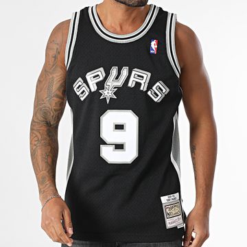 Mitchell and Ness - Camiseta de baloncesto San Antonio Spurs Negro Gris