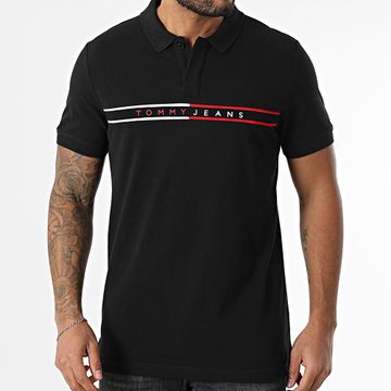 Tommy Jeans - Polo Slim Chest Flag 0916 Negro