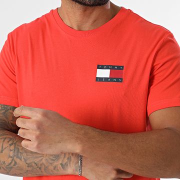 Tommy Jeans - Essential Flag Slim Tee Shirt 0740 Rojo