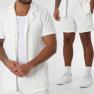 Zayne Paris  - Conjunto de camisa de manga corta y pantalón corto de jogging Beige claro