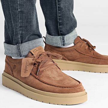 Clarks - Zapatos de ante Polden Moc Cola