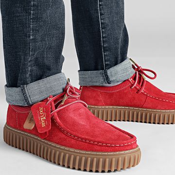 Clarks - Torhill Lo Zapatos de ante rojo