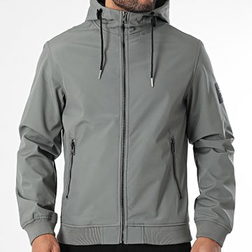 Jack And Jones - Chaqueta con capucha Basic Softshell Zip Gris