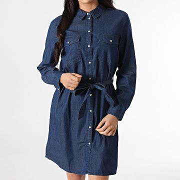 Only - Kai Vestido vaquero de manga larga para mujer - Azul crudo