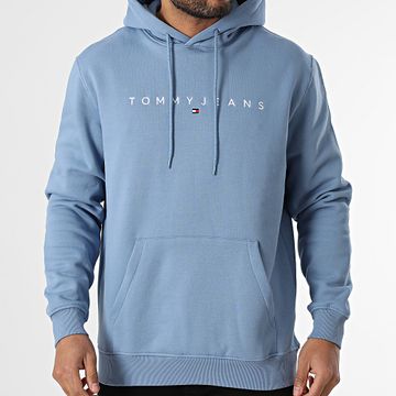 Tommy Jeans - Sudadera con capucha Logo Linear 0746 Azul claro