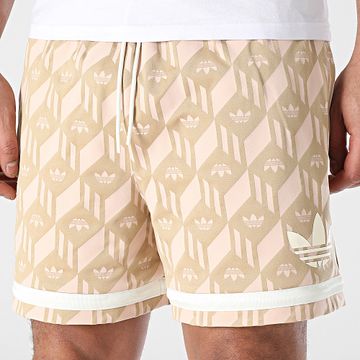 Adidas Originals - Jacquared Banded Jogging Shorts JP0650 Rosa Beige