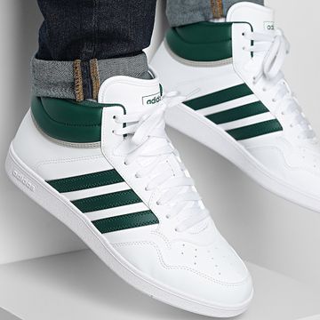 Adidas Performance - Hoops 4.0 Mid Zapatillas JQ9998 Calzado Blanco Core Verde Gris Dos