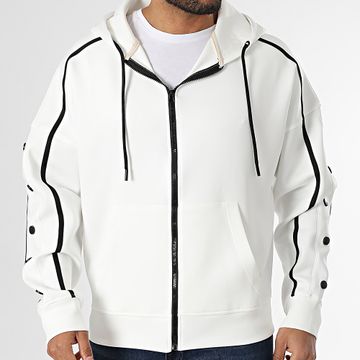 Classic Series - Sudadera blanca con capucha y cremallera