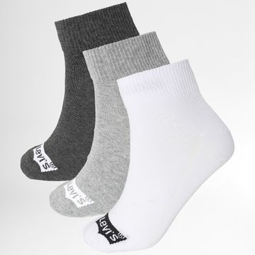 Levi's - Juego de 3 pares de calcetines 701224673 Blanco Gris Carbón Gris Carbón