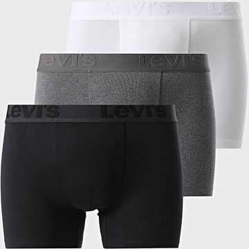 Levi's - Juego de 3 calzoncillos bóxer 905045001 Blanco Negro Gris brezo