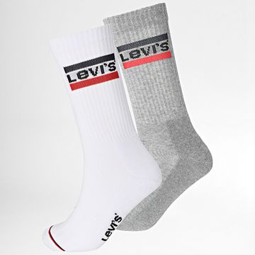 Levi's - Lote de 2 pares de calcetines 901012001 Blanco Gris