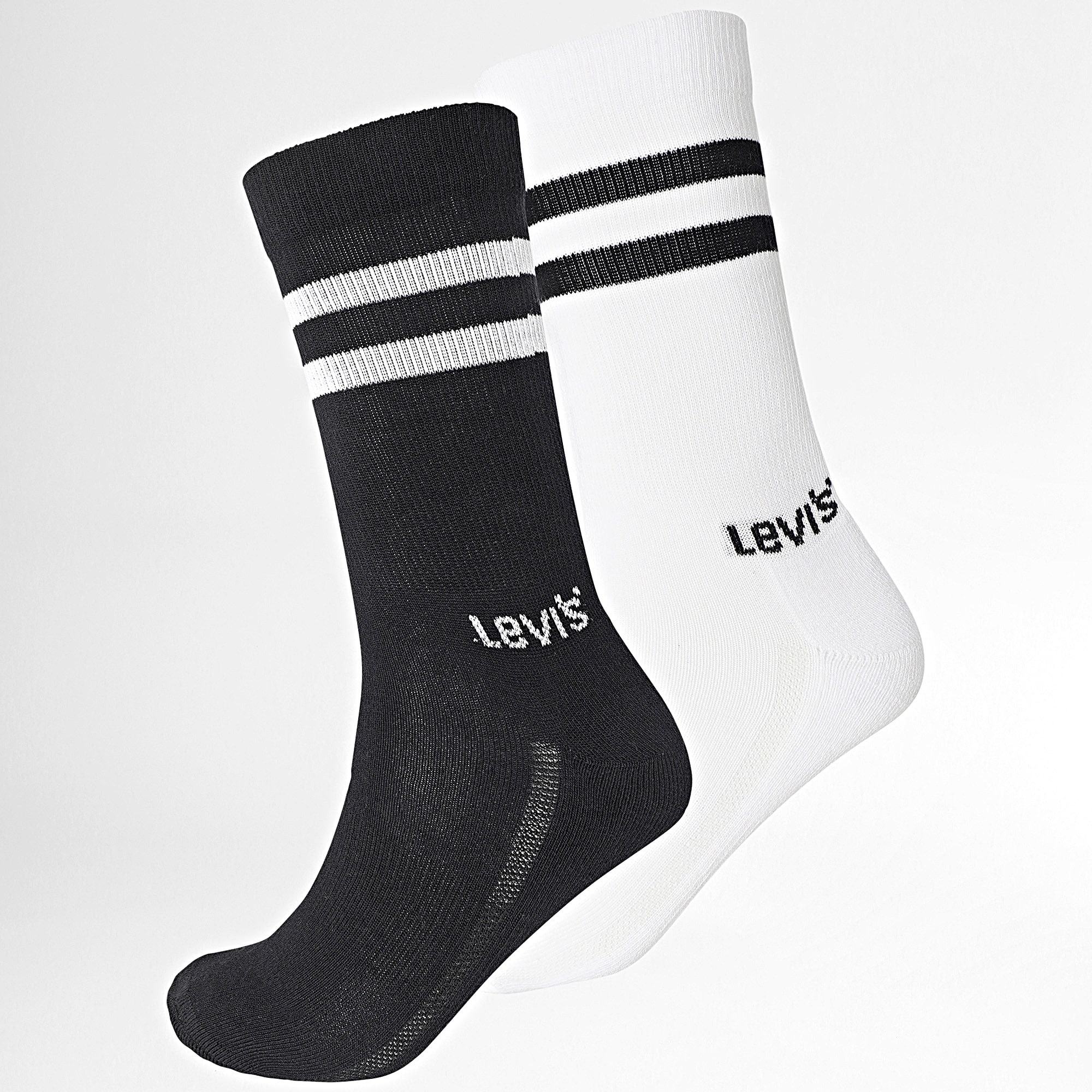 Levi's - Lote de 2 pares de calcetines 701226930 Blanco Negro