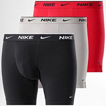 Nike - Juego de 3 calzoncillos bóxer KE1007 Negro Gris Rojo