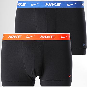 Nike - Juego de 2 calzoncillos KE1085 Negro Naranja Azul Real