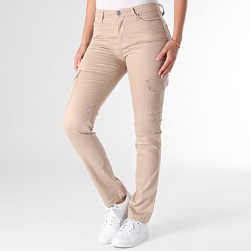 Only - Vaqueros Cargo Beige Brandy Mujer