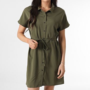 Only - Nova Life Elite Vestido Manga Corta Mujer Verde Caqui