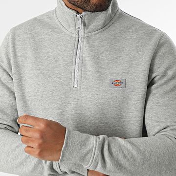 Dickies - Oakport Quarter Zip Zip Cuello Sweat A4XD4 Heather Grey