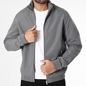 Jack And Jones - Chaqueta con cremallera Rush Harrington Gris Carbón