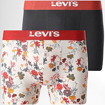 Levi's - Juego de 2 calzoncillos bóxer 701232218 Azul marino Beige Rojo Ladrillo Floral