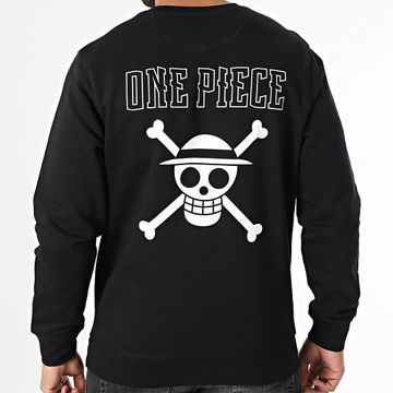 One Piece - Sudadera Hybrid Color Crewneck Negro Blanco