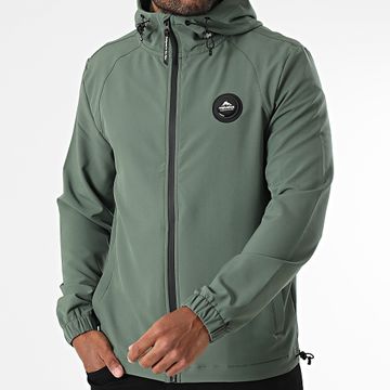 Helvetica - Chaqueta con cremallera y capucha verde caqui Havana