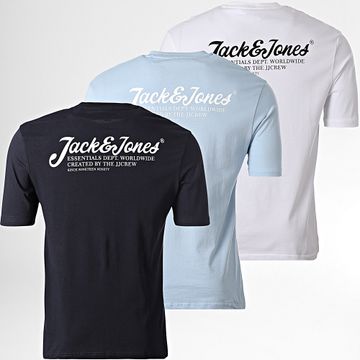Jack And Jones - Lote De 3 Camisetas Beau Blanco Azul Claro Azul Marino