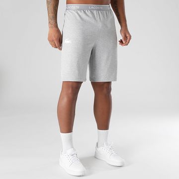 Lacoste - Pantalón Corto Logo Cocodrilo Gris Intenso