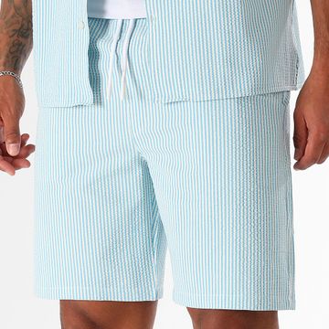LBO - Bañador Seersucker Rayas 0395 Azul Claro Blanco
