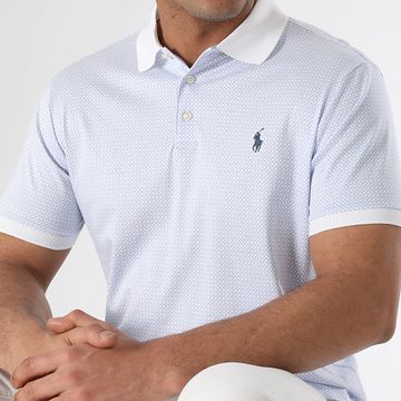 Polo Ralph Lauren - Polo personalizado Slim Fit Original Player Azul claro Blanco