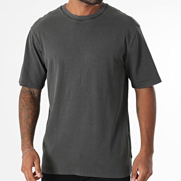 Only And Sons - Camisa Gris Antracita Oversize Distress Tee Shirt