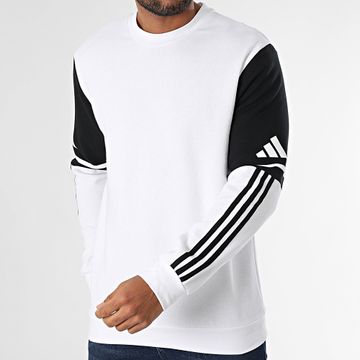 Adidas Performance - Sudadera de rayas con cuello redondo SQ25 JD2959 Blanco Negro