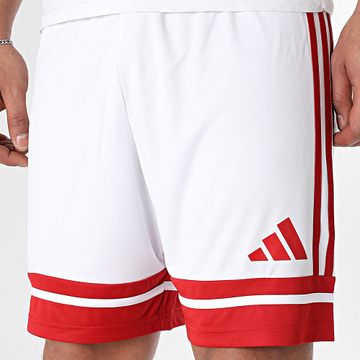 Adidas Performance - Squa25 Pantalones cortos de chándal con banda JH3404 Blanco Rojo