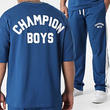 Ikao - Conjunto de camiseta y pantalón de chándal King Blue White Oversize