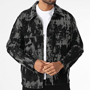 Ikao - 997 Chaqueta vaquera negra a rayas