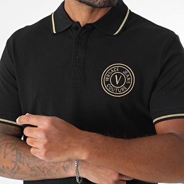 Versace Jeans Couture - Vemblem Polo Bordado Manga Corta 78GAGT00-CJ01T Negro Oro
