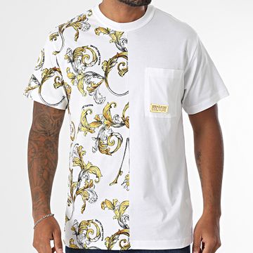 Versace Jeans Couture - Barocco Outline 78GAH609-JS458 Camisa de bolsillo renacentista de oro blanco