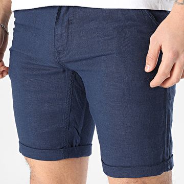 Blend - Pantalones cortos chinos de lino 20717870 Azul marino