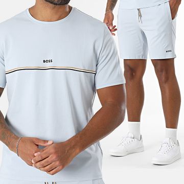 BOSS - Camiseta única y pantalón corto de jogging 50515395 50515394 Azul claro