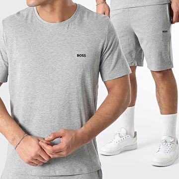 BOSS - Conjunto mixto de camiseta y pantalón corto de jogging 50515391 50515367 Heather Grey