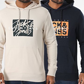 Jack And Jones - Lote de 2 sudaderas Colton Beige Marino
