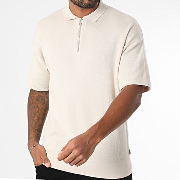 Jack And Jones - Polo de manga corta con cremallera Roy Beige