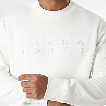 Jack And Jones - Sudadera Pacer de cuello redondo Blanca