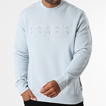Jack And Jones - Sudadera Pacer azul claro de cuello redondo