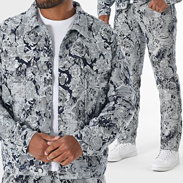 John H - Conjunto de chaqueta vaquera azul y vaqueros