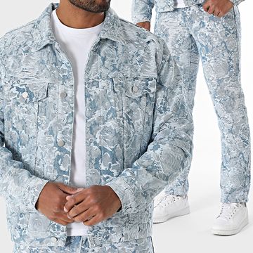 John H - Conjunto de vaquero y chaqueta vaquera azul